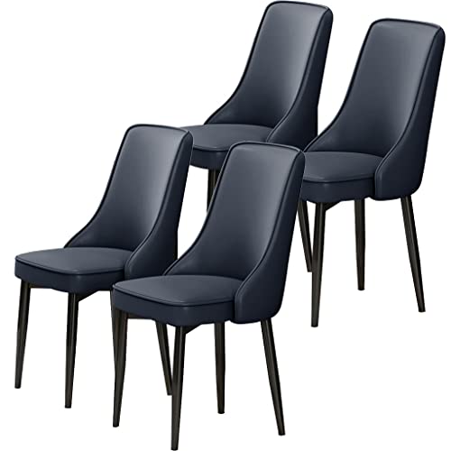 HBSSP Küche Esszimmerstühle 4er-Set Wasserdichter PU-Leder-Sessel Mit Füßen Aus Kohlenstoffstahl Für Wohnzimmer Schlafzimmer Küche(Dark Blue) von HBSSP