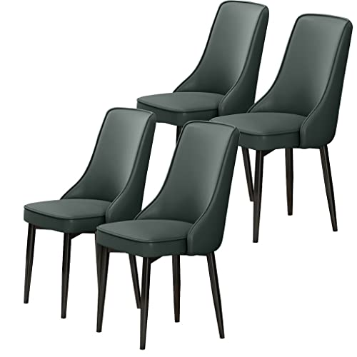 HBSSP Küche Esszimmerstühle 4er-Set Wasserdichter PU-Leder-Sessel Mit Füßen Aus Kohlenstoffstahl Für Wohnzimmer Schlafzimmer Küche(Dark Green) von HBSSP