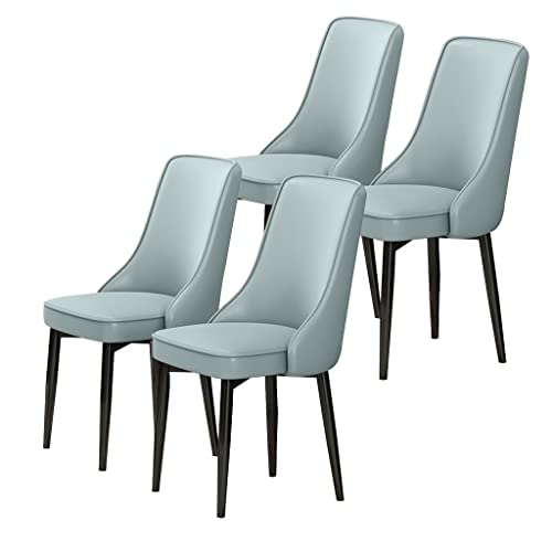 HBSSP Küche Esszimmerstühle 4er-Set Wasserdichter PU-Leder-Sessel Mit Füßen Aus Kohlenstoffstahl Für Wohnzimmer Schlafzimmer Küche(Light Blue) von HBSSP