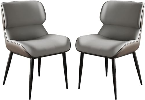 HBSSP Küchen Esszimmermöbel Stühle 2er-Set Bürostuhl Mikrofaser-Leder Mit Stuhlbeinen Karbonstahl-Metall for Wohnzimmer Esszimmer Schlafzimmer(Dark Gray) von HBSSP