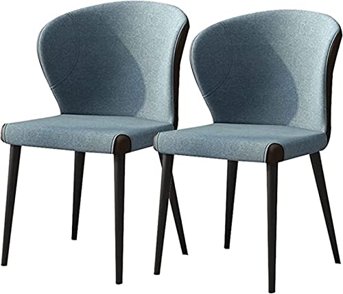 HBSSP Küchen-Esszimmerstühle 2er-Set Moderne Küchenstühle Gepolsterte Stühle mit Splicing-Stuhl Mit Beinen Aus Kohlenstoffstahl(Blue) von HBSSP