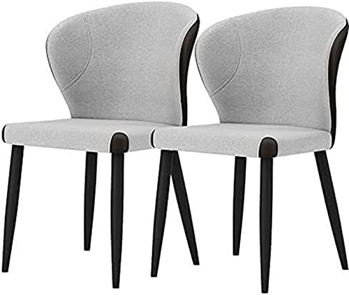 HBSSP Küchen-Esszimmerstühle 2er-Set Moderne Küchenstühle Gepolsterte Stühle mit Splicing-Stuhl Mit Beinen Aus Kohlenstoffstahl(Light Gray) von HBSSP