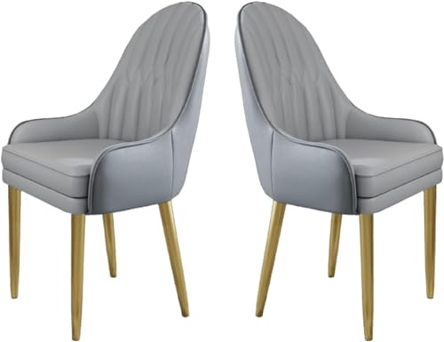 HBSSP Küchen Esszimmerstühle 2er-Set Moderne Mikrofaser-Leder Gepolsterte Esszimmerstühle mit Metallbeinen Und Ergonomischer Rückenlehne for Wohnzimmer Esszimmer Schlafzimmer(F) von HBSSP