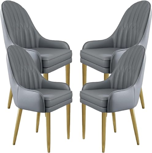 HBSSP Küchen Esszimmerstühle 4er-Set Moderne Mit Mikrofaser-Leder Gepolsterte Esszimmerstühle mit Metallbeinen Und Ergonomischer Rückenlehne for Wohnzimmer Esszimmer Schlafzimmer(H) von HBSSP