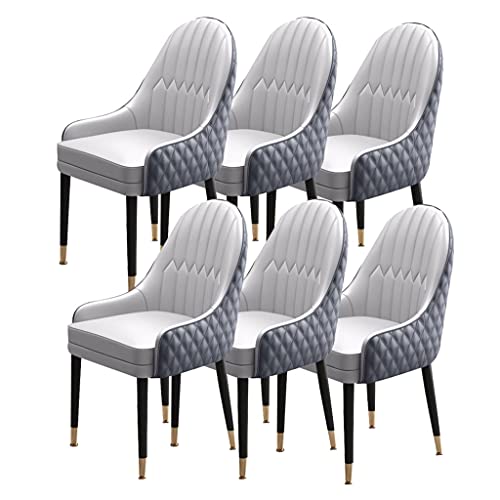 HBSSP Küchen Esszimmerstühle 6er Set Küchenstuhl Mit Holzbeinen Moderne Akzentsessel Mikrofaser Leder Weich Gepolsterter Sitz(K) von HBSSP