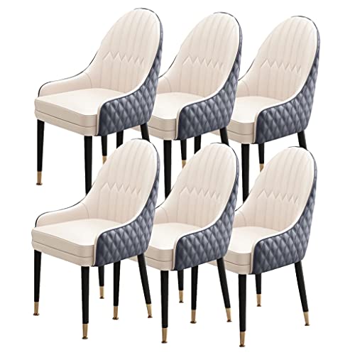 HBSSP Küchen Esszimmerstühle 6er Set Küchenstuhl Mit Holzbeinen Moderne Akzentsessel Mikrofaser Leder Weich Gepolsterter Sitz(L) von HBSSP