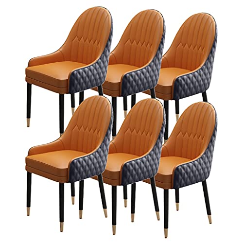 HBSSP Küchen Esszimmerstühle 6er Set Küchenstuhl Mit Holzbeinen Moderne Akzentsessel Mikrofaser Leder Weich Gepolsterter Sitz(M) von HBSSP