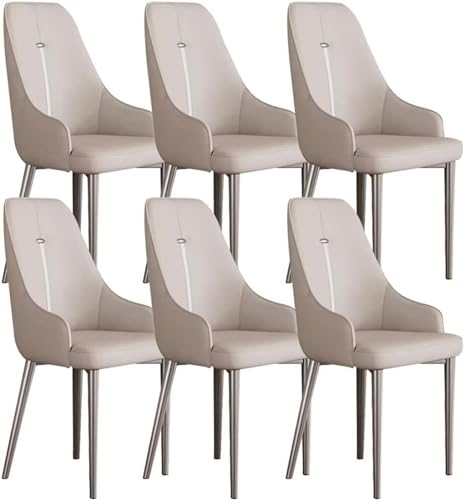 HBSSP Küchen Esszimmerstühle 6er-Set Wohnzimmer-Seitenstühle Schreibtischstuhl Haushalt Moderner Gepolsterter Weicher Sitz mit Hoher Rückenlehne PU-Leder for Büro, Lounge, Esszimmer,Küche(Apricot) HBSSP Küchen Esszimmerstühle 6er-Set Wohnzimmer-Seitenstühle Schreibtischstuhl Haushalt Moderner Gepolsterter Weicher Sitz mit Hoher Rückenlehne PU-Leder for Büro, Lounge, Esszimmer,Küche(Apricot) von HBSSP