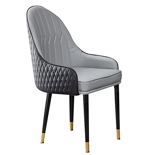 HBSSP Küchen-Esszimmerstühle Super-Faser-Leder-Wohnzimmerstühle Rückenlehnenstuhl Mit Holzbeinen for Küche-Esszimmer-Schlafzimmer(Black+Light Grey) von HBSSP