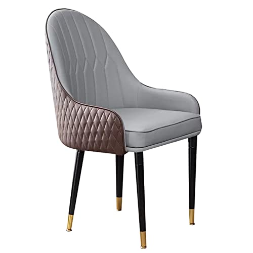 HBSSP Küchen-Esszimmerstühle Super-Faser-Leder-Wohnzimmerstühle Rückenlehnenstuhl Mit Holzbeinen for Küche-Esszimmer-Schlafzimmer(Coffee+Light Grey) von HBSSP
