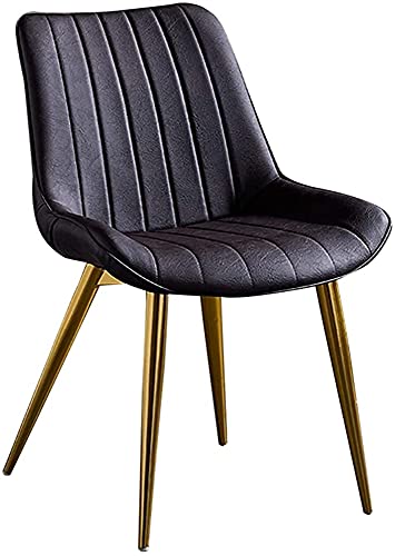 HBSSP Kunstleder Gepolsterter Esszimmerstuhl Goldener Schmiedeeisen Hocker Für Wohnzimmer Schlafzimmer 1 Stück Rückenlehne Stuhl(C) von HBSSP