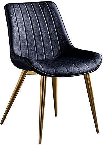 HBSSP Kunstleder Gepolsterter Esszimmerstuhl Goldener Schmiedeeisen Hocker Für Wohnzimmer Schlafzimmer 1 Stück Rückenlehne Stuhl(E) von HBSSP