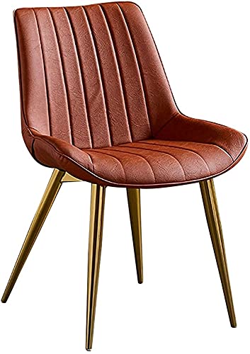 HBSSP Kunstleder Gepolsterter Esszimmerstuhl Goldener Schmiedeeisen Hocker Für Wohnzimmer Schlafzimmer 1 Stück Rückenlehne Stuhl(G) von HBSSP