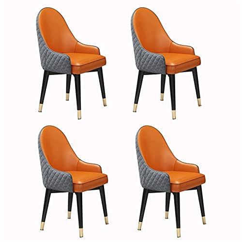 HBSSP Leder Esszimmerstuhl 4er Set, Wasserdichter Loungesessel mit Massivholzbeinen für Büro Restaurant Küche Schlafzimmer(C) von HBSSP