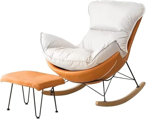 HBSSP Liegender Schaukelstuhl Wohnzimmer Lounge-Balkonstuhl Moderner Weicher Schlafsessel for Das Wohnzimmer Im Schlafzimmer Mit Fußhocker von HBSSP