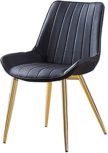 HBSSP Metallbeine Wohnzimmerstühle Einfacher Und Moderner Designer Office Schmiedeeisen Leder Rückenlehne Eckstuhl(Negro) von HBSSP