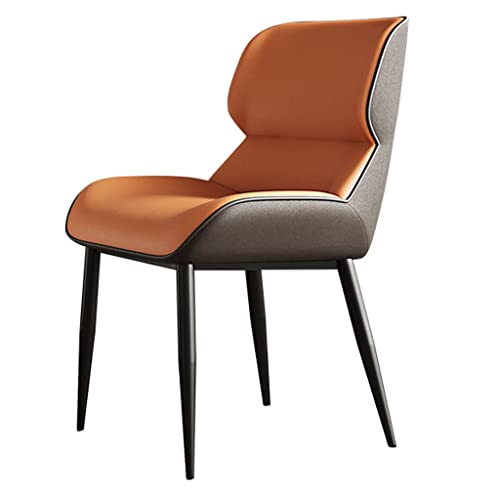 HBSSP Mikrofaser Leder Küche Esszimmerstühle mit Kohlenstoffstahl Metall Stuhlbeinen Für Büro Lounge Esszimmer Schlafzimmer(Orange) von HBSSP