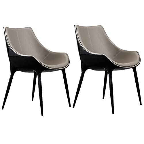 HBSSP Moderne Esszimmerstühle 2er-Set,Küchen-Wohnzimmer-Stühle,Leder Mit Hoher Rückenlehne, Gepolsterte, Weiche Sitzakzent-Stühle，Konische Stahlfüße Einfach Zu Montieren(B) von HBSSP