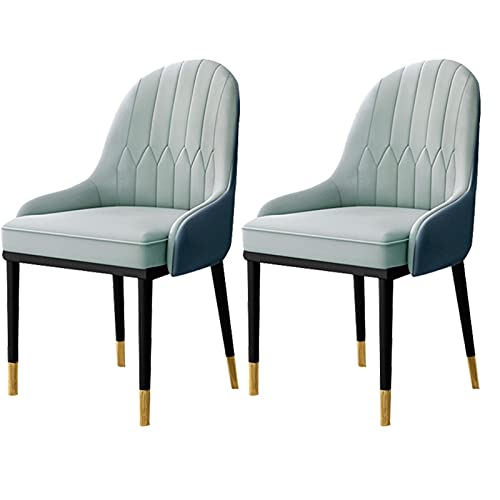 HBSSP Moderne Esszimmerstühle 2er-Set,Küchen-Wohnzimmer-Stühle,PU-Leder Hoher Rücken Weicher Sitz-Beistellstuhl Mit Metallbeinen,Wasserdicht(A2) von HBSSP