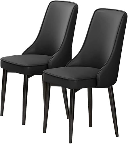 HBSSP Moderne Esszimmerstühle 2er-Set Küchen-Esszimmermöbel Stühle Aus PU-Leder mit Hoher Rückenlehne Gepolsterter Weicher Sitz Beine Aus Kohlenstoffstahl(Negro) von HBSSP