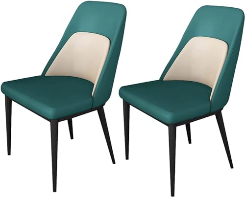 HBSSP Moderne Esszimmerstühle 2er-Set Küchenstühle mit Rückenlehne Aus Künstlichem Mikrofaserleder Beistellstühle Wohnzimmer(Green) von HBSSP