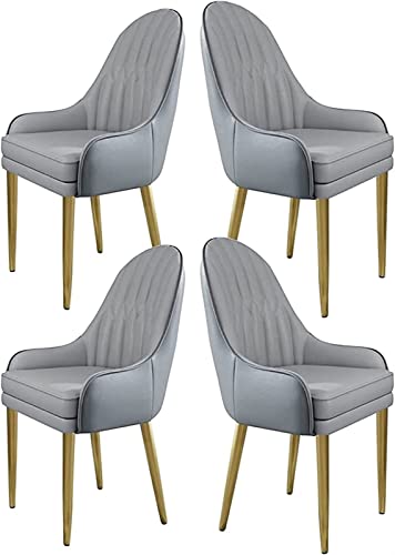 HBSSP Moderne Esszimmerstühle Mikrofaser-Kunstleder 4er-Set Küchen- Und Wohnzimmer-Thekenstühle Empfangsstuhl Mit Metallbeinen(B) von HBSSP