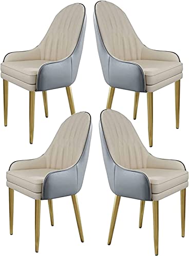 HBSSP Moderne Esszimmerstühle Mikrofaser-Kunstleder 4er-Set Küchen- Und Wohnzimmer-Thekenstühle Empfangsstuhl Mit Metallbeinen(C) von HBSSP
