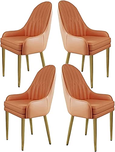 HBSSP Moderne Esszimmerstühle Mikrofaser-Kunstleder 4er-Set Küchen- Und Wohnzimmer-Thekenstühle Empfangsstuhl Mit Metallbeinen(F) von HBSSP