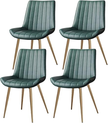 HBSSP Moderne Esszimmerstühle Mit Beinen Aus Karbonstahl 4er-Set Küchenstühle Aus PU-Leder for Wohnzimmer Schreibtisch Terrasse Büro Faulenzen(Green) von HBSSP