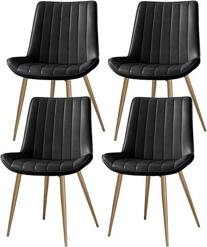 HBSSP Moderne Esszimmerstühle Mit Beinen Aus Karbonstahl 4er-Set Küchenstühle Aus PU-Leder for Wohnzimmer Schreibtisch Terrasse Büro Faulenzen(Negro) von HBSSP