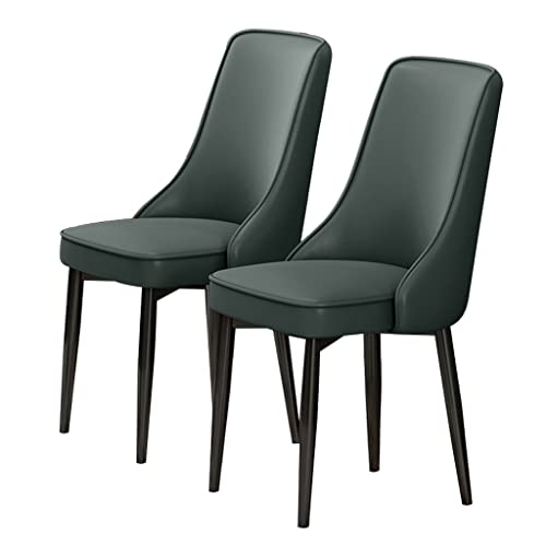 HBSSP Moderne Esszimmerstühle PU-Leder 2er-Set Gepolsterter Weicher Sitz Mit Hoher Rückenlehne Beine Kohlenstoffstahl Für Lounge-Esszimmer Küche Schlafzimmer(Dark Green) von HBSSP