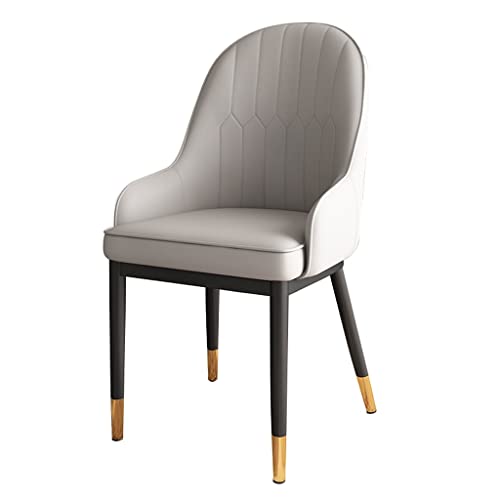 HBSSP Moderne Esszimmerstühle PU-Leder-Kissensitz Und Metallbeine für Büro-Lounge-Esszimmer-Küche-Schlafzimmer(Gray) von HBSSP