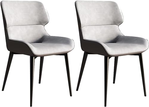 HBSSP Moderne Küchen-Esszimmerstühle 2er-Set Wasserfester Beistellstuhl PU-Leder mit Beinen Karbonstahl Küchen- Und Wohnzimmer-Lounge-Thekenstühle(Dark Gray) von HBSSP