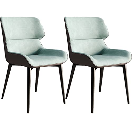 HBSSP Moderne Küchenstühle 2er-Set Wasserdichter PU-Leder-Beistellstuhl Mit Carbonstahlbeinen Küchen-Wohnzimmer-Lounge-Thekenstühle(Green) von HBSSP