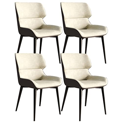HBSSP Moderne Küchenstühle 4er-Set Wasserdichter PU-Leder-Beistellstuhl Mit Carbonstahlbeinen Küchen-Wohnzimmer-Lounge-Thekenstühle(Beige) von HBSSP
