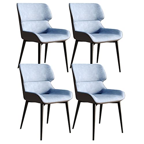 HBSSP Moderne Küchenstühle 4er-Set Wasserdichter PU-Leder-Beistellstuhl Mit Carbonstahlbeinen Küchen-Wohnzimmer-Lounge-Thekenstühle(Blue) von HBSSP