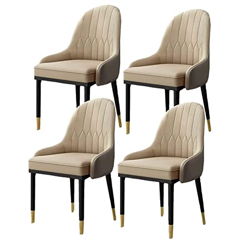 HBSSP Moderne Küchenstühle Aus PU-Leder 4er-Set,Küche Wohnzimmer Esszimmerstühle Mittelalterlicher Freizeitstuhl Metallbein-Beistelltisch, Beistelltisch(Flesh) von HBSSP