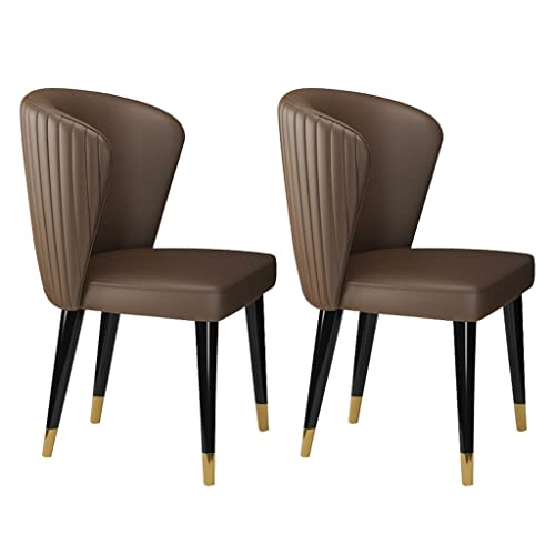 HBSSP Moderne Mikrofaser-Leder-Esszimmerstühle Im 2er-Set Lounge-Stühle Für Die Küche, Wohnzimmer Füße Aus Massivem Eschenholz, Empfangsstuhl(Brown) von HBSSP