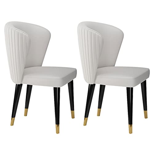 HBSSP Moderne Mikrofaser-Leder-Esszimmerstühle Im 2er-Set Lounge-Stühle Für Die Küche, Wohnzimmer Füße Aus Massivem Eschenholz, Empfangsstuhl(Off-White) von HBSSP