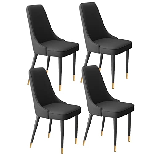 HBSSP Moderne Wohnzimmer-Beistellstühle 4er-Set, Mit Weichem Mikrofaser-Leder Und Metallbeinen Esszimmerstühle Mit Latexpolsterung Für Die Küche(Negro) von HBSSP