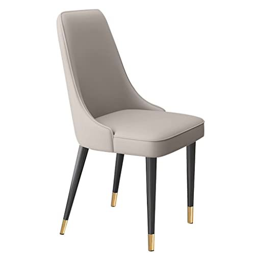 HBSSP Moderne Wohnzimmer-Beistellstühle Mit Weichem Mikrofaserleder Und Metallbeinen Küchen-Latexpolster-Esszimmerstühlen(Grey) von HBSSP