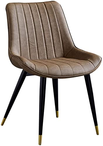 HBSSP Moderner Esszimmerstuhl Bürostuhl Aus Kunstledersitz Ergonomische Rückenlehne mit Stabilen Schwarzen Metallbeinen Einfache Montage(Camel) von HBSSP