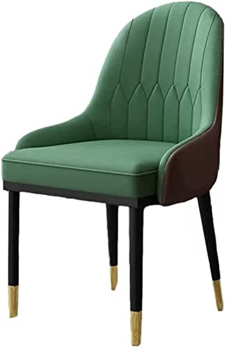 HBSSP Moderner Küchenstuhl Aus PU-Leder,Küchen-Wohnzimmer-Esszimmerstühle,Mittelalterlicher Freizeitstuhl, Beistelltisch Mit Metallbeinen(Green Vert) von HBSSP