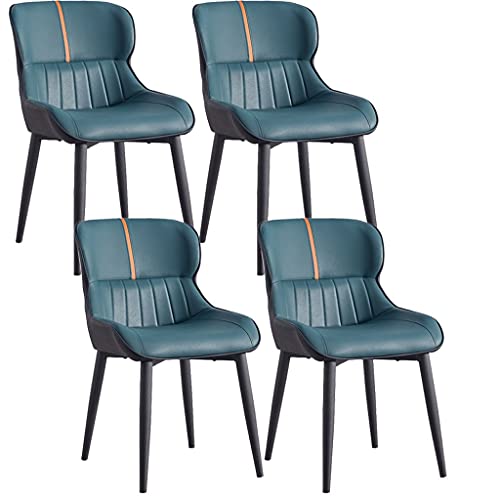 HBSSP PU-Leder Esszimmerstuhl Mit Hoher Rückenlehne 4er-Set Weiche Sitz-Wohnzimmer-Wohnung Moderne Küchen-Lounge-Theken-Stühle(Green) von HBSSP