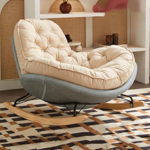 HBSSP Relax-Schaukelstuhl Gepolsterter Übergroßer Schaukelstuhl Große Loungesessel Mit Gepolsterter Sitzfläche for Wohnzimmer Und Schlafzimmer(Grey) von HBSSP