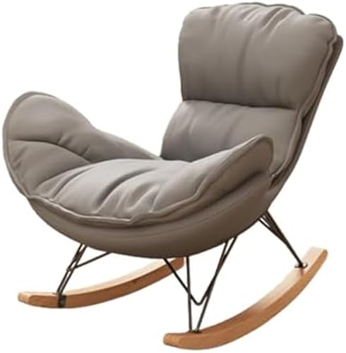 HBSSP Schaukelstuhl Außenbereich Gepolsterter Schaukelstuhl Mit Kissen Übergroße Schaukelstühle Terrasse for Balkon, Veranda, Garten, Wohnzimmer(Gray) von HBSSP