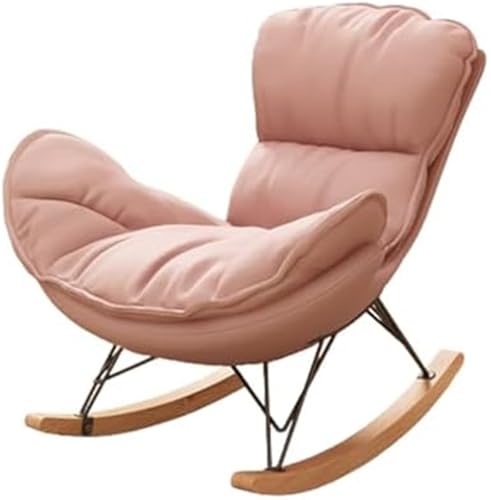 HBSSP Schaukelstuhl Außenbereich Gepolsterter Schaukelstuhl Mit Kissen Übergroße Schaukelstühle Terrasse for Balkon, Veranda, Garten, Wohnzimmer(Pink) von HBSSP