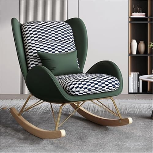 HBSSP Schaukelstuhl Innenbereich Akzent-Schaukelstühle Gepolsterte Sofasessel Wohnzimmer, Bequemer Ruhesessel Schlafzimmer(Green) von HBSSP