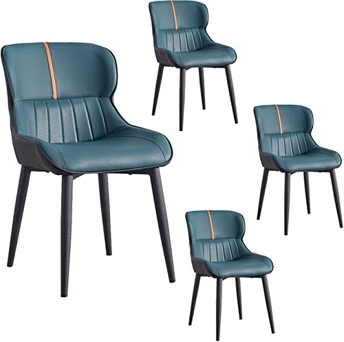 HBSSP Wohnzimmer-Esszimmerstühle 4er-Set, Moderne Küchen-PU-Leder-Thekenstühle Schwarz Gepolsterter Weicher Sitz-Lounge-Sessel(Green) von HBSSP