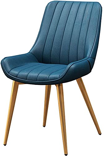 HBSSP Wohnzimmerstühle Aus Kunstleder Moderne Akzentstühle mit Metallbeinen für Küche Esszimmer Schlafzimmer(Blue) von HBSSP